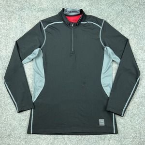 Nike Pro‎ Shirt Womens Medium Black Dri Fit 1/4 Zip Lined Pullover Activewear